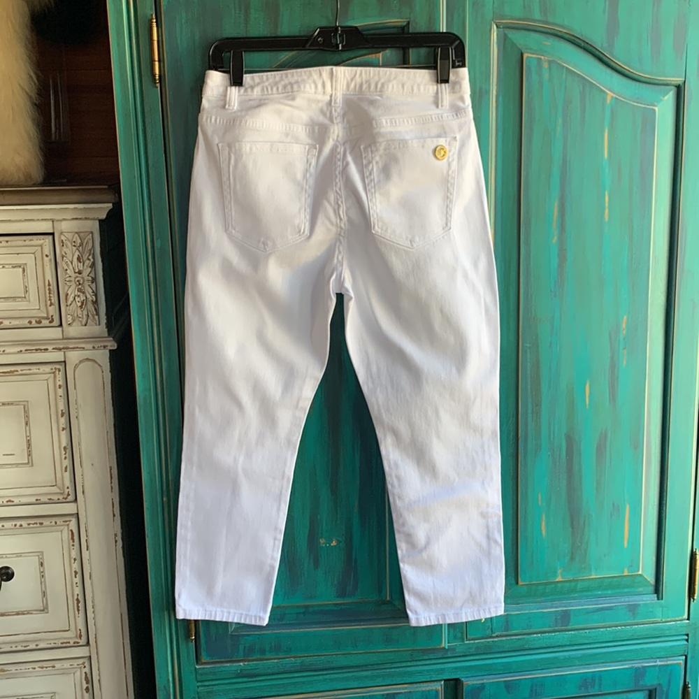 Michael Kors skinny cropped white jeans, size 6